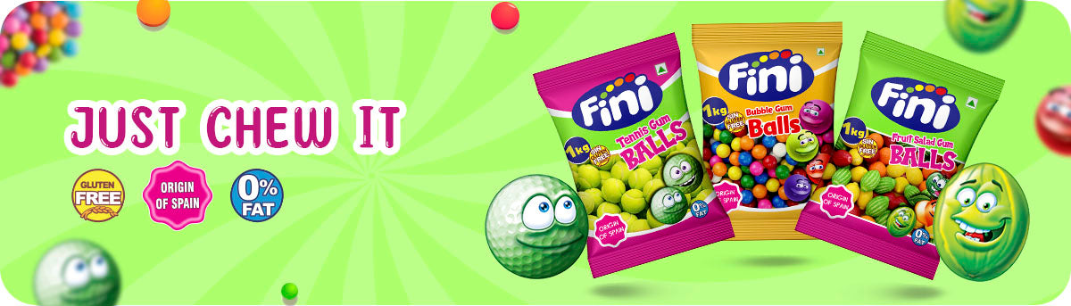 Fini - Tennis Balls Bubble Gum - 1kg