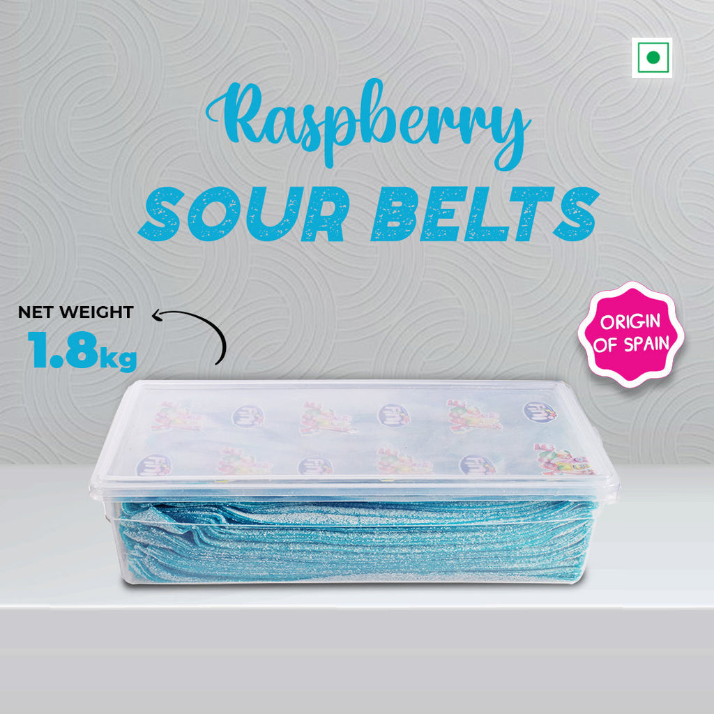 Buy Fini Sky Blue Sour Raspberry Belts Online - Sweetons