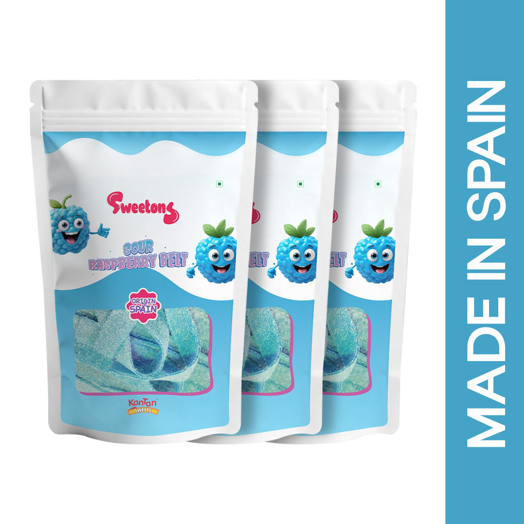 Sweetons Sour Raspberry Belt ,Pack of 3 (48gm Each)