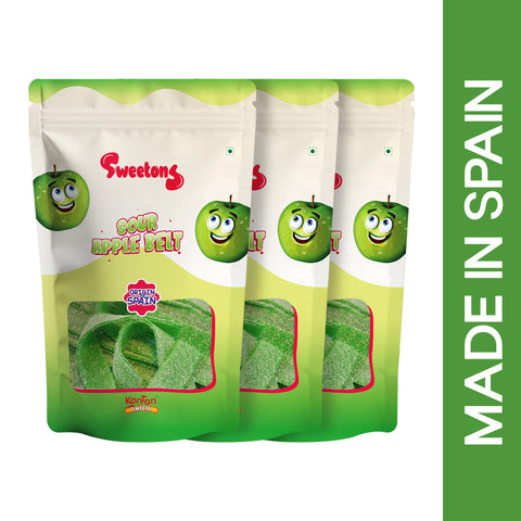Sweetons Sour Apple Belt Candy Pack of 3 (48gm Each)