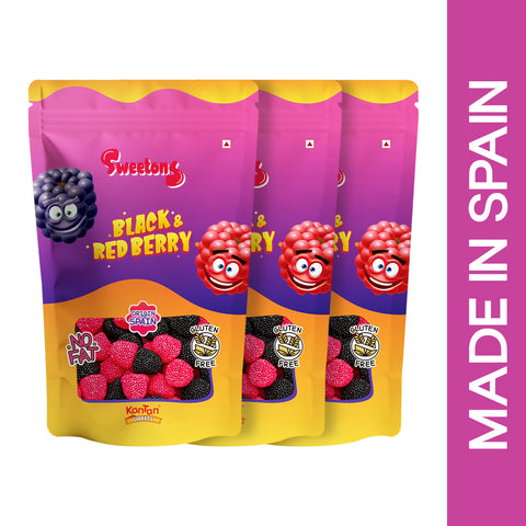 Sweetons Black & Red Berries Jelly Candy Pack of 3 (50gm Each)