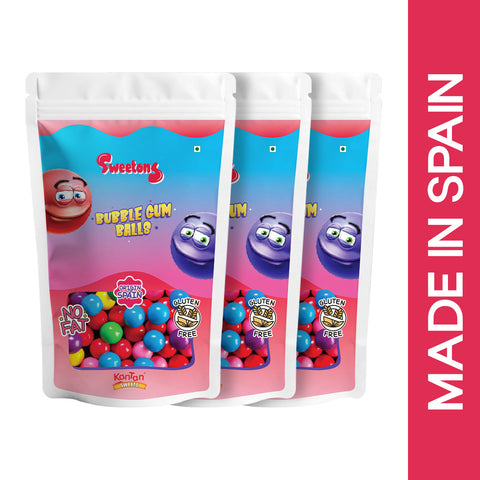 Sweetons Bubble Gum Balls Candy Pack of 3 (50 gm Each)