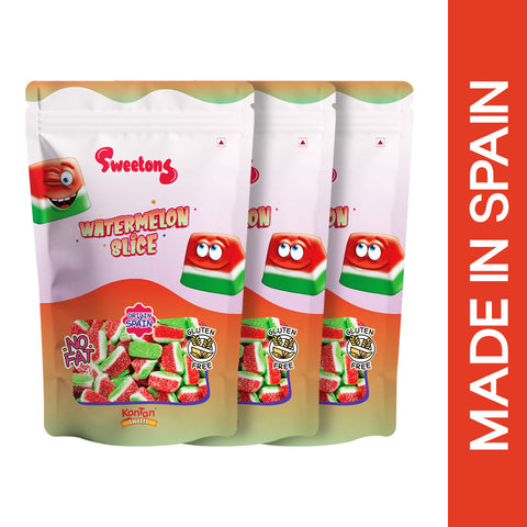 Sweetons watermelon Slice Gummy Candy – Pack of 3 (50g Each)