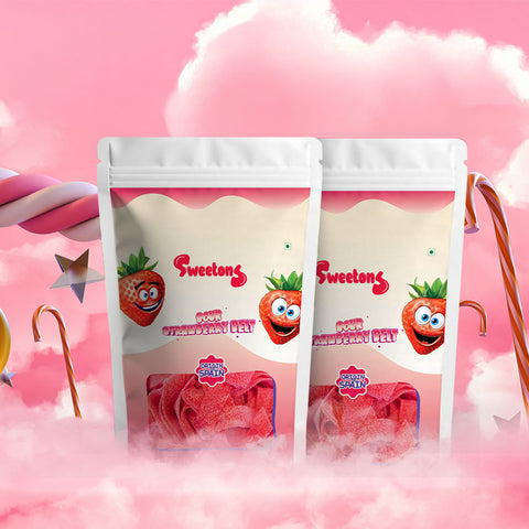 Sweetons Sour Strawberry Belt - Pack of 3 (48g each)